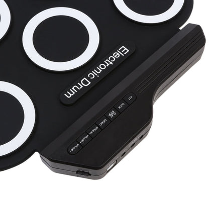 กลองอิเล็กทรอนิกส์แบบม้วนมือซิลิโคนแบบพกพา USB, USB Electronic Drum(Black), Electronic Drum(Green)
