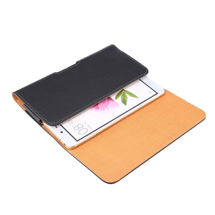 Universal Litchi Texture แนวตั้งพลิกซองหนัง PU / กระเป๋าคาดเอวสำหรับ Xiaomi และสมาร์ทโฟนขนาด 6.4 นิ้ว