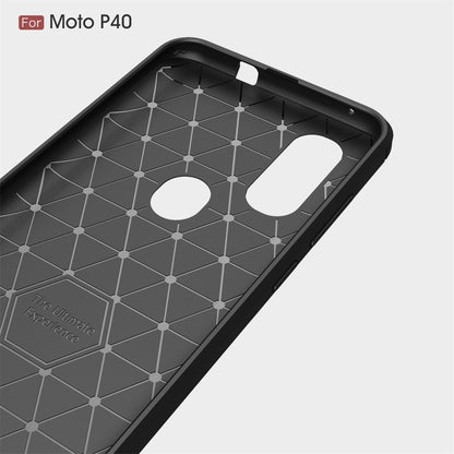 เคส TPU คาร์บอนไฟเบอร์เนื้อแปรงสำหรับ Motorola P40, For Motorola P40