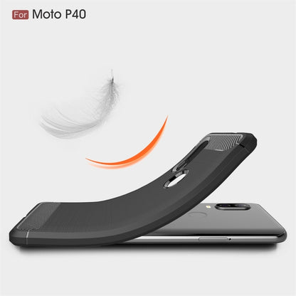 เคส TPU คาร์บอนไฟเบอร์เนื้อแปรงสำหรับ Motorola P40, For Motorola P40