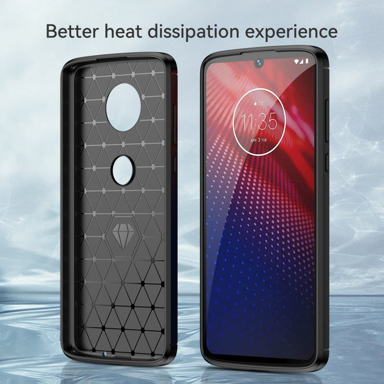 เคส TPU คาร์บอนไฟเบอร์เนื้อแปรงสำหรับ Motorola Moto Z4 Play, For Motorola Moto Z4 Play
