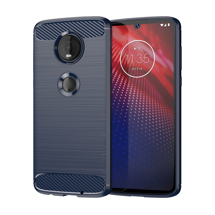 เคส TPU คาร์บอนไฟเบอร์เนื้อแปรงสำหรับ Motorola Moto Z4 Play, For Motorola Moto Z4 Play