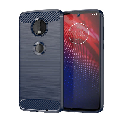 เคส TPU คาร์บอนไฟเบอร์เนื้อแปรงสำหรับ Motorola Moto Z4 Play, For Motorola Moto Z4 Play