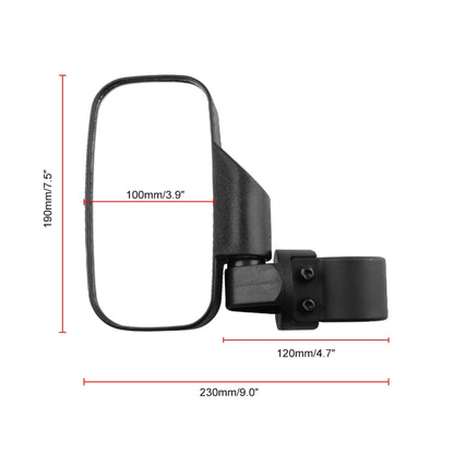 MB-MR016-BK 2 PCS รถจักรยานยนต์ UTV ดัดแปลงกระจกมองข้างสำหรับ UTV 1.75 นิ้วและ 2 นิ้ว Roll Cage, MB-MR016-BK