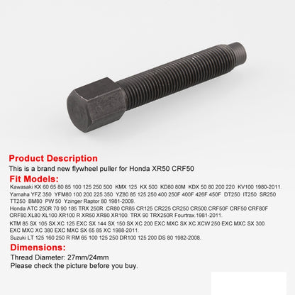 MB-XBL009 รถจักรยานยนต์ Flywheel PULLER 27 มม.สำหรับ KAWASAKI Suzuki Ktm Honda Yamaha Magneto Stator เครื่องมือ, MB-XBL00