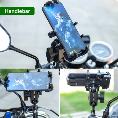 U-รูปBolt Ball-Headรถจักรยานยนต์Handlebar Multi-Functionแปด-Jawอลูมิเนียมโทรศัพท์นำทางวงเล็บAnti-Theftลูกบิด, U-shaped Bolt+Anti-theft Knobs