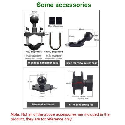 U-รูปBolt Ball-Headรถจักรยานยนต์Handlebar Multi-Functionแปด-Jawอลูมิเนียมโทรศัพท์นำทางวงเล็บAnti-Theftลูกบิด, U-shaped Bolt+Anti-theft Knobs