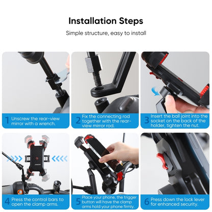 JOYROOM JR-ZS288 ที่วางโทรศัพท์มือถือติดรถจักรยานยนต์, Motorcycle