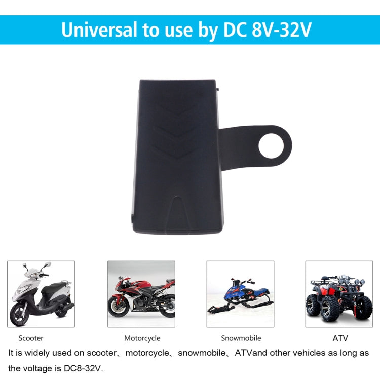 รถจักรยานยนต์กันน้ำ DC 8-32V 5V / 1.2A กระจกมองหลังอะแดปเตอร์ชาร์จโทรศัพท์ USB พร้อมไฟแสดงสถานะ, 1 USB Port