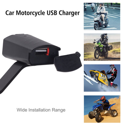 รถจักรยานยนต์กันน้ำ DC 8-32V 5V / 1.2A กระจกมองหลังอะแดปเตอร์ชาร์จโทรศัพท์ USB พร้อมไฟแสดงสถานะ, 1 USB Port