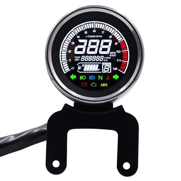 Universal รถจักรยานยนต์ Multi-Functional LED Digital Meter ไฟแสดงสถานะเครื่องวัดวามเร็วเครื่องวัดระยะทาง Speedometer มิเตอร์น้ำมัน, LED Digital Meter