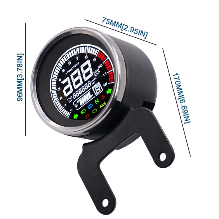 Universal รถจักรยานยนต์ Multi-Functional LED Digital Meter ไฟแสดงสถานะเครื่องวัดวามเร็วเครื่องวัดระยะทาง Speedometer มิเตอร์น้ำมัน, LED Digital Meter