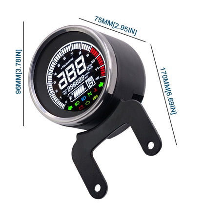 Universal รถจักรยานยนต์ Multi-Functional LED Digital Meter ไฟแสดงสถานะเครื่องวัดวามเร็วเครื่องวัดระยะทาง Speedometer มิเตอร์น้ำมัน, LED Digital Meter