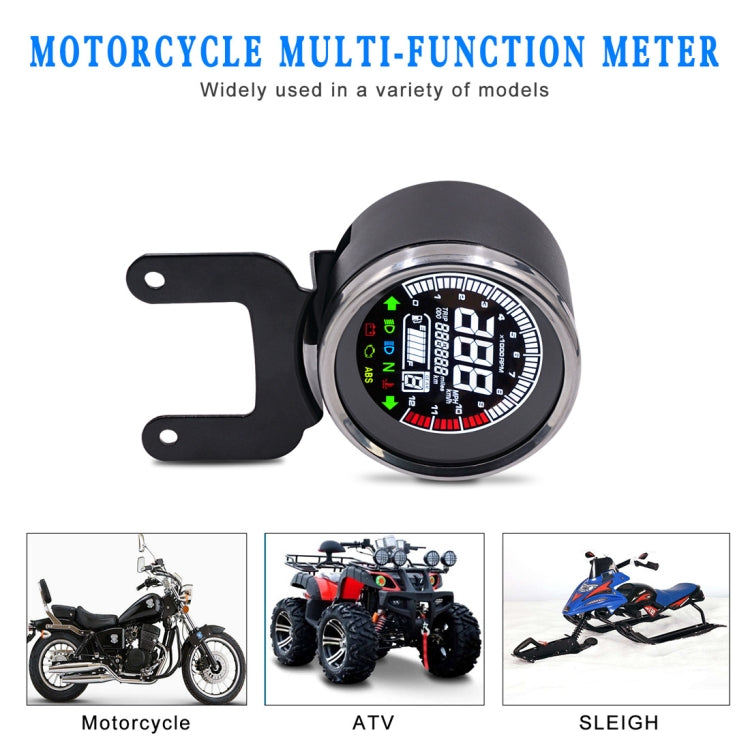Universal รถจักรยานยนต์ Multi-Functional LED Digital Meter ไฟแสดงสถานะเครื่องวัดวามเร็วเครื่องวัดระยะทาง Speedometer มิเตอร์น้ำมัน, LED Digital Meter