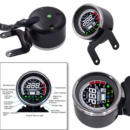 Universal รถจักรยานยนต์ Multi-Functional LED Digital Meter ไฟแสดงสถานะเครื่องวัดวามเร็วเครื่องวัดระยะทาง Speedometer มิเตอร์น้ำมัน, LED Digital Meter