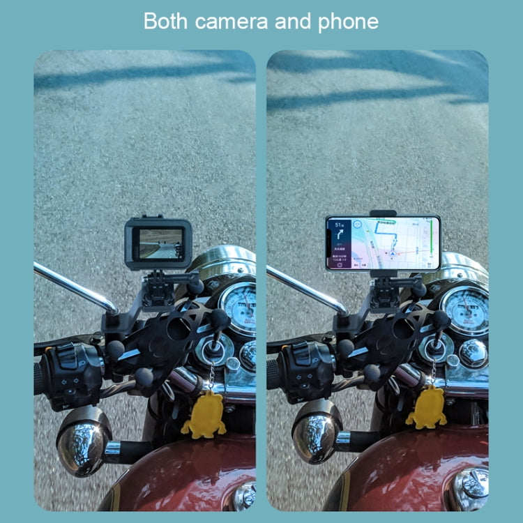 RUIGPRO ที่วางมือจับรถจักรยานยนต์อัลลอยด์สำหรับกล้อง GoPro/ Insta360/DJI OSMO Sport