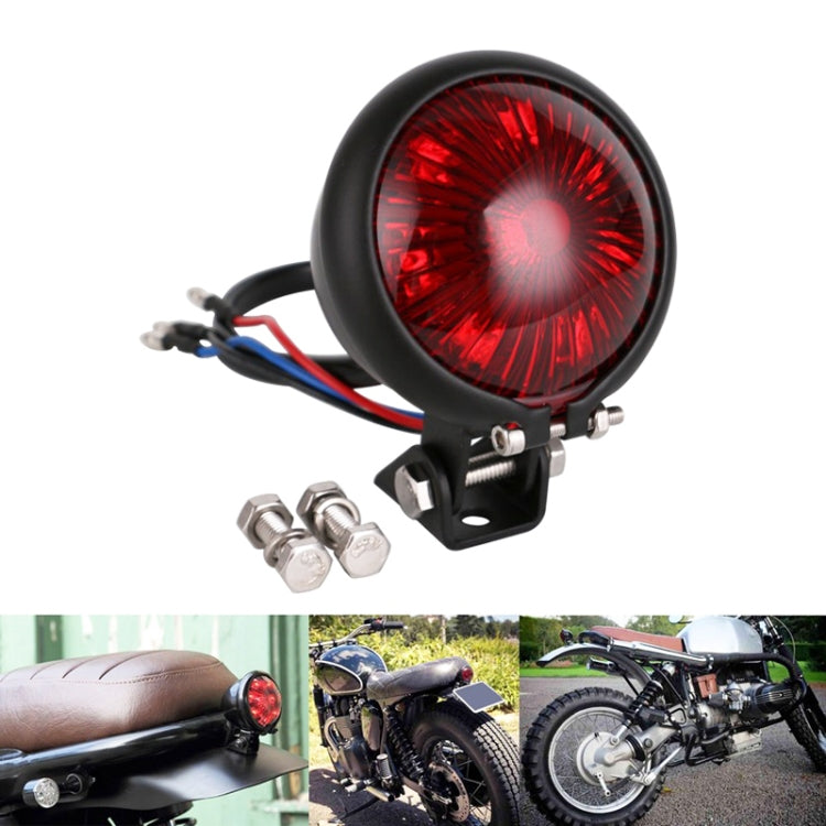 Speedpark 12V รถจักรยานยนต์ ไฟท้ายแบบดัดแปลงไฟเบรกสำหรับ Harley, For Harley(Black), For Harley(Black Red), For Harley(Silver+Black), For Harley(Silver+Red)