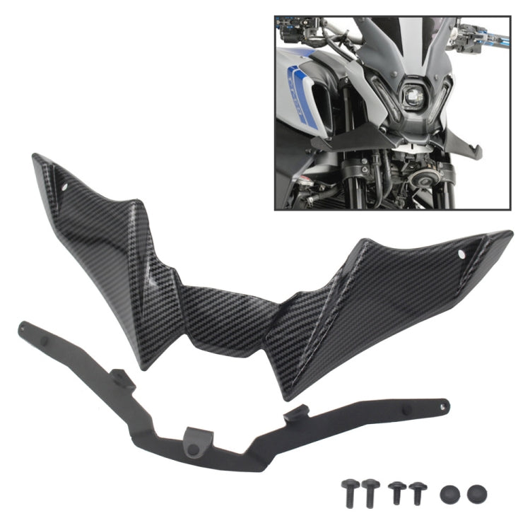 สำหรับ Yamaha MT-09 2021-2023 รถจักรยานยนต์กีฬา Downforce Naked ด้านหน้าสปอยเลอร์ Aerodynamic Wind Deflector, MO-TF009 (Black), MO-TF009 (Carbon
