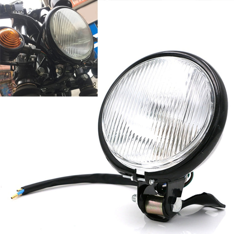 4 นิ้วรถจักรยานยนต์กระจกสีดำ Retro โคมไฟ LED ไฟหน้าการปรับเปลี่ยนอุปกรณ์เสริม, 4 inch Black Shell Glass Retro Lamp