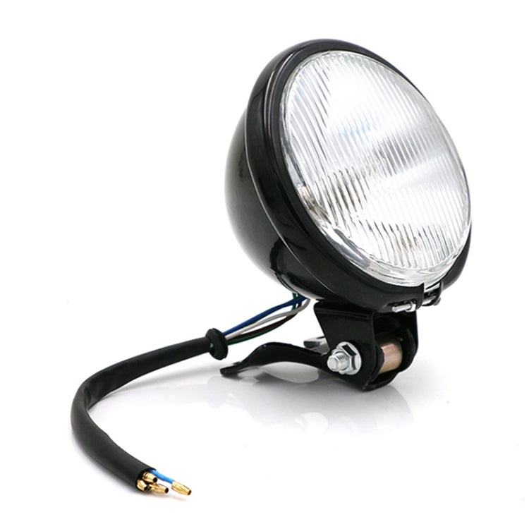 4 นิ้วรถจักรยานยนต์กระจกสีดำ Retro โคมไฟ LED ไฟหน้าการปรับเปลี่ยนอุปกรณ์เสริม, 4 inch Black Shell Glass Retro Lamp