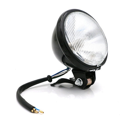 4 นิ้วรถจักรยานยนต์กระจกสีดำ Retro โคมไฟ LED ไฟหน้าการปรับเปลี่ยนอุปกรณ์เสริม, 4 inch Black Shell Glass Retro Lamp