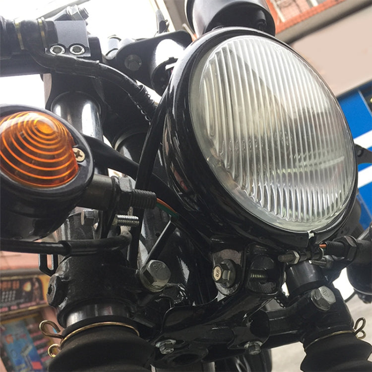 4 นิ้วรถจักรยานยนต์กระจกสีดำ Retro โคมไฟ LED ไฟหน้าการปรับเปลี่ยนอุปกรณ์เสริม, 4 inch Black Shell Glass Retro Lamp