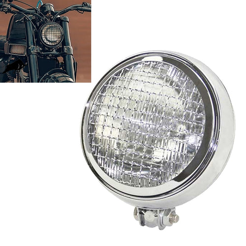 รถจักรยานยนต์ Silver Shell Harley ไฟหน้า Retro โคมไฟ LED อุปกรณ์ปรับเปลี่ยนไฟ, Silver Shell Headlight Retro Lamp