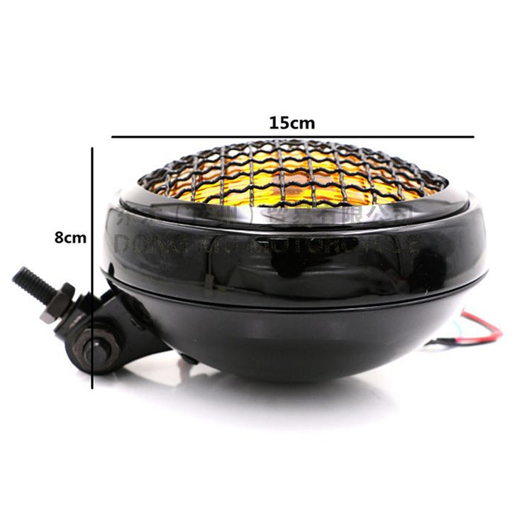รถจักรยานยนต์ Silver Shell Harley ไฟหน้า Retro โคมไฟ LED อุปกรณ์ปรับเปลี่ยนไฟ, Silver Shell Headlight Retro Lamp