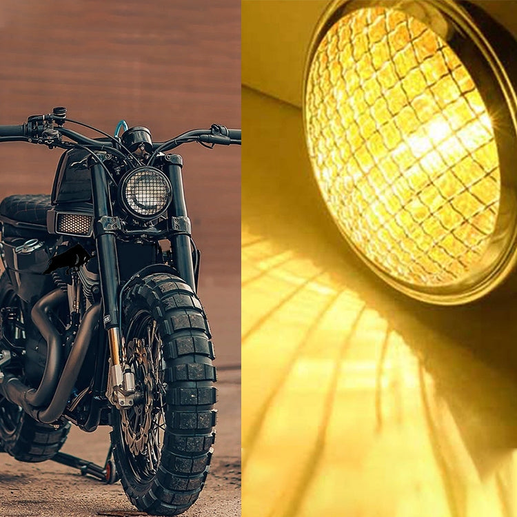 รถจักรยานยนต์ Silver Shell Harley ไฟหน้า Retro โคมไฟ LED อุปกรณ์ปรับเปลี่ยนไฟ, Silver Shell Headlight Retro Lamp