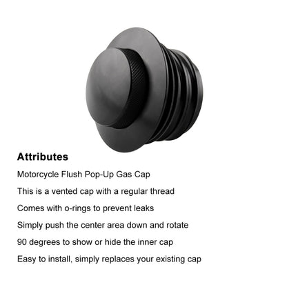 รถจักรยานยนต์ Flush Pop-up Gas Cap พร้อม O-ring สำหรับ Harley Davidson