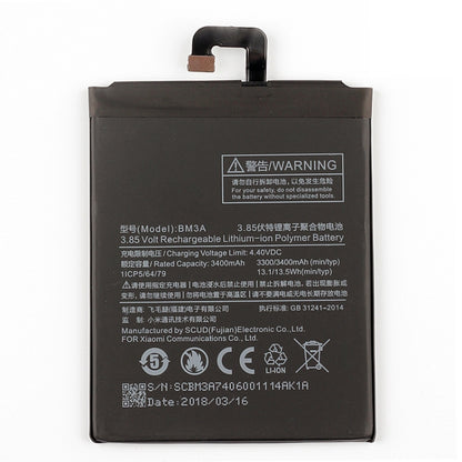 BM3A 3400mAh สำหรับ Xiaomi Mi Note 3 แบตเตอรี่ลิเธียมโพลิเมอร์, For Xiaomi Mi Note 3