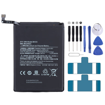 BN55 Li-Ion Polymer แบตเตอรี่สำหรับ Xiaomi Redmi หมายเหตุ 9S/Redmi หมายเหตุ 9 Pro Max/Redmi หมายเหตุ 9 Pro อินเดีย, For Xiaomi Redmi Note 9S/Redmi Note 9 Pro Max/Redmi Note 9 Pro India
