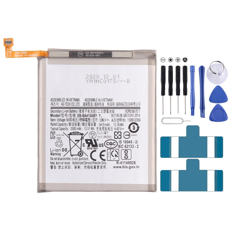 ต้นฉบับ 3500mAh EB-BA415ABYY สำหรับ Samsung Galaxy A41 SM-A415 เปลี่ยนแบตเตอรี่ Li-Ion, For Samsung Galaxy A41