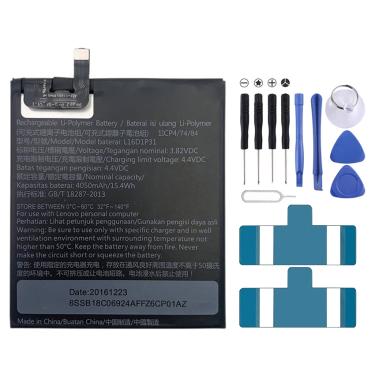 4050mAh L16D1P3 สำหรับแบตเตอรี่ Li-Polymer Lenovo Phab2 Pro1, For Lenovo Phab2 Pro