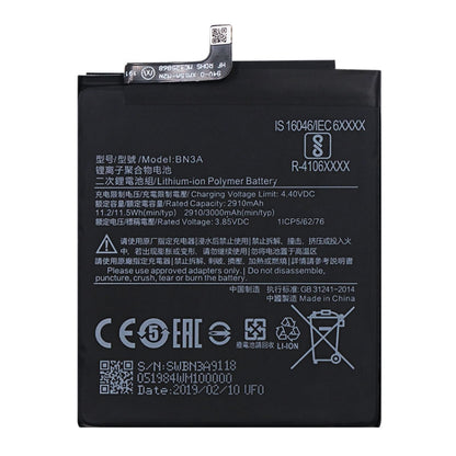 BN3A 2910mAh แบตเตอรี่ลิเธียมโพลิเมอร์สำหรับ Xiaomi Mi Play / Redmi Go, For Xiaomi Mi Play