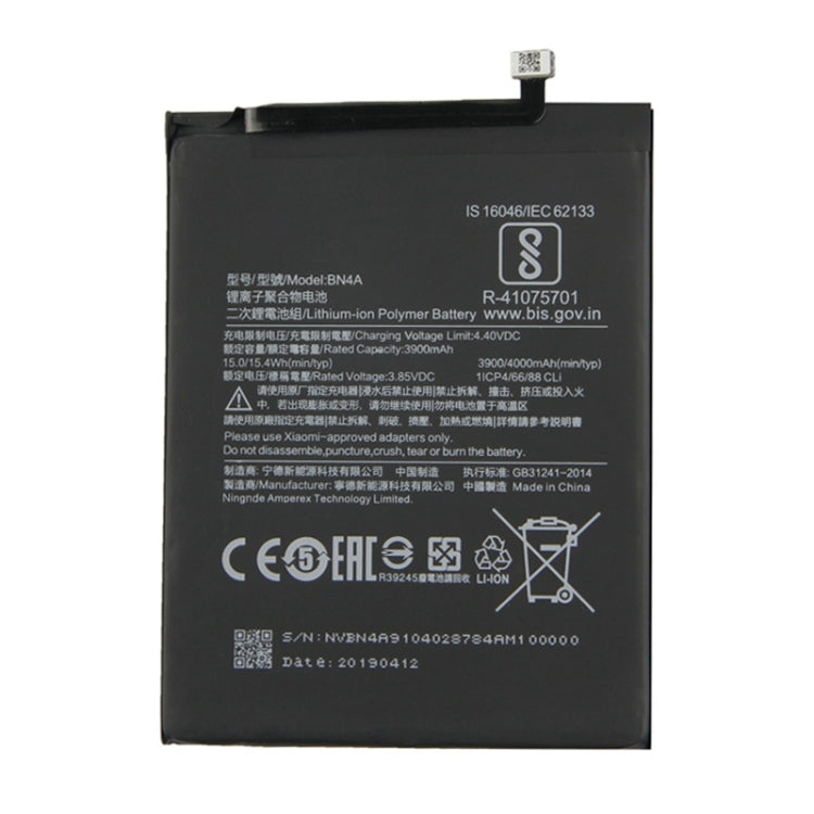 BN4A 3900mAh แบตเตอรี่ Li-Polymer สำหรับ Xiaomi Redmi หมายเหตุ 7/หมายเหตุ 7 Pro, For Xiaomi Redmi Note 7