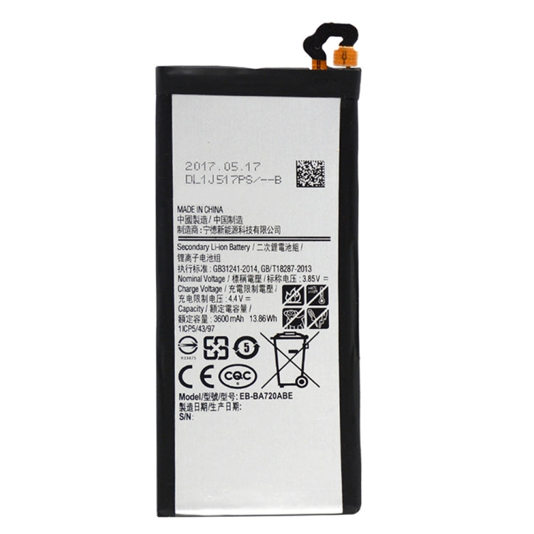 แบตเตอรี่ลิเธียมโพลิเมอร์ 3600mAh EB-BA720ABE สำหรับ Samsung Galaxy A7 (2017) / A720A / A720F, For Galaxy A7 (2017)