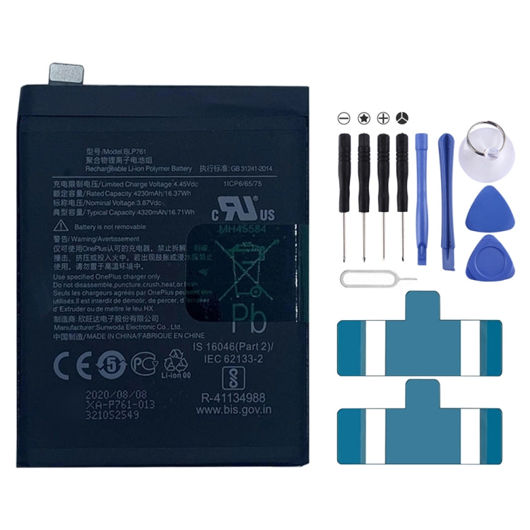 4320mAh BLP761 สำหรับแบตเตอรี่ลิเธียมไอออนโพลิเมอร์ OnePlus 8, For OnePlus 8