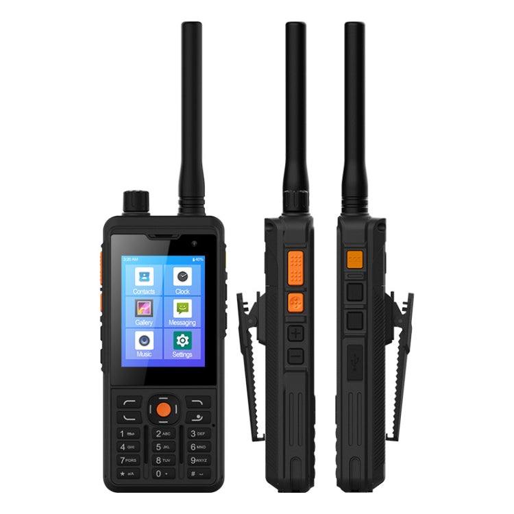 IP65 กันน้ำกันฝุ่นกันกระแทก, แบตเตอรี่ 5300mAh, Android 9.0 ขนาด 2.8 นิ้ว MTK6739 Quad Core สูงถึง 1.3GHz, เครือข่าย: 4G, ปตท., DMR, 1GB+8GB
