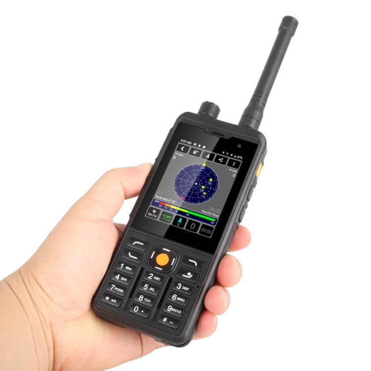 IP65 กันน้ำกันฝุ่นกันกระแทก, แบตเตอรี่ 5300mAh, Android 9.0 ขนาด 2.8 นิ้ว MTK6739 Quad Core สูงถึง 1.3GHz, เครือข่าย: 4G, ปตท., DMR, 1GB+8GB