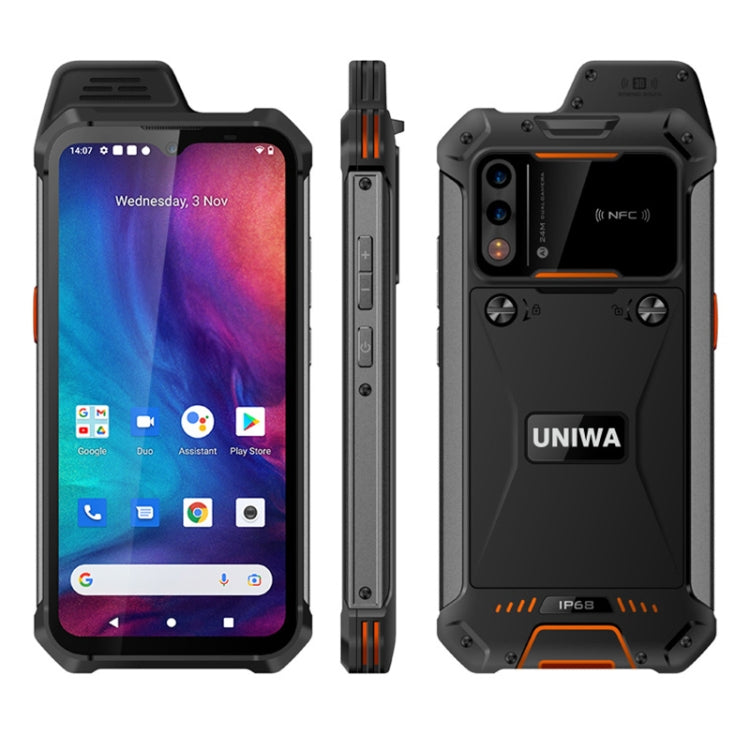 IP68 กันน้ำกันฝุ่นกันกระแทก, แบตเตอรี่ 5,000mAh, Android 11 ขนาด 6.3 นิ้ว MTK6765 Helio P35 Octa Core สูงสุด 2.35GHz, เครือข่าย: 4G, NFC, OTG, Standard , 4GB+64GB