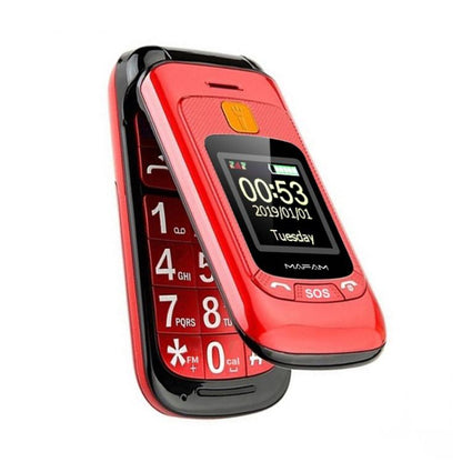 2.4 นิ้ว, 32MB + 32MB, รองรับ FM, SOS, GSM, หมายเลขครอบครัว, ปุ่มใหญ่, สองซิม, EU Plug