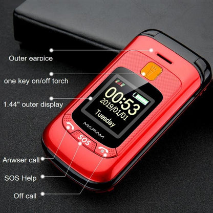 2.4 นิ้ว, 32MB + 32MB, รองรับ FM, SOS, GSM, หมายเลขครอบครัว, ปุ่มใหญ่, สองซิม, EU Plug