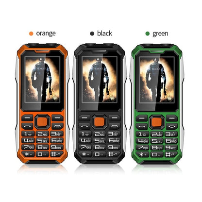 กันน้ำกันกระแทกกันฝุ่น, แบตเตอรี่ 6800mAh, 2.4 นิ้ว, 21 คีย์, บลูทู ธ , ไฟฉาย LED, FM, SOS, Dual SIM, เครือข่าย: 2G