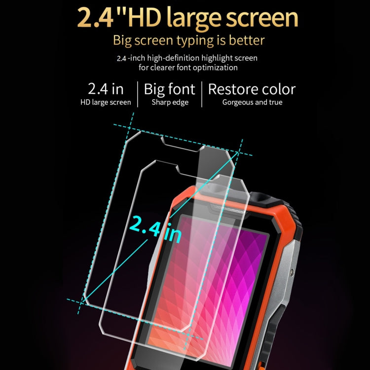 กันน้ำกันกระแทกกันฝุ่น, แบตเตอรี่ 6800mAh, 2.4 นิ้ว, 21 คีย์, บลูทู ธ , ไฟฉาย LED, FM, SOS, Dual SIM, เครือข่าย: 2G