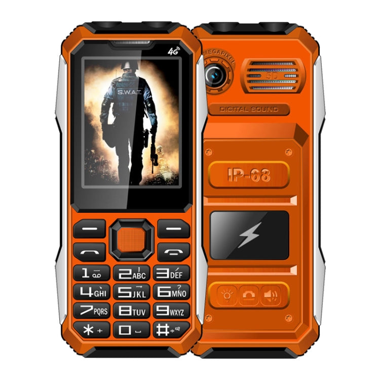 กันน้ำกันกระแทกกันฝุ่น, แบตเตอรี่ 6800mAh, 2.4 นิ้ว, 21 คีย์, ไฟฉาย LED, FM, SOS, Dual SIM, เครือข่าย: 4G