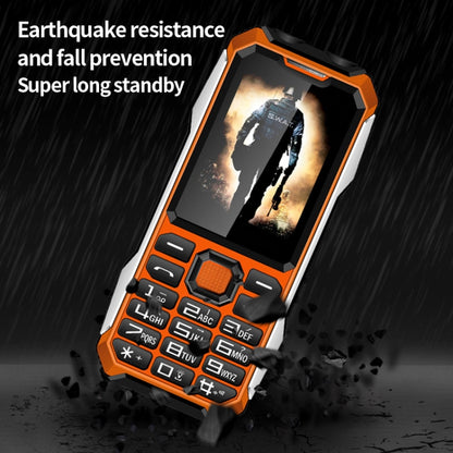 กันน้ำกันกระแทกกันฝุ่น, แบตเตอรี่ 6800mAh, 2.4 นิ้ว, 21 คีย์, ไฟฉาย LED, FM, SOS, Dual SIM, เครือข่าย: 4G