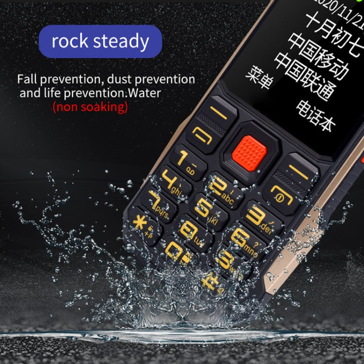 กันน้ำกันกระแทกกันฝุ่น, แบตเตอรี่ 4800mAh, 2.4 นิ้ว, 21 คีย์, บลูทู ธ , ไฟฉาย LED, FM, SOS, Dual SIM, เครือข่าย: 2G