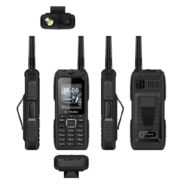 กันน้ำ กันกระแทก กันฝุ่น แบตเตอรี่ 2400mAh 2.2.นิ้ว, 21 ปุ่ม, ไฟฉาย LED, FM, Quad SIM, พร้อมเสาอากาศ