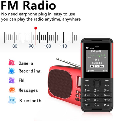 1.33 นิ้ว, MTK6261D, 21 คีย์, รองรับ Bluetooth, FM, Magic Sound, บันทึกการโทรอัตโนมัติ, GSM, Triple SIM, English Key